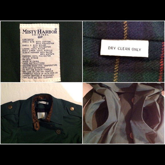 Women's Size 8P Vtg Misty Harbor Trench Coat - Picture 5 of 6